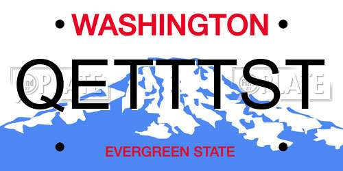 QETTTST Washington License Plate