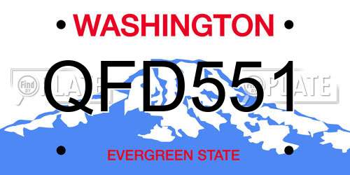 QFD551 Washington License Plate
