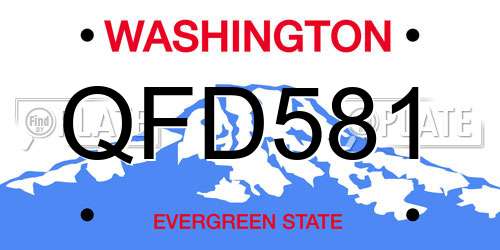 QFD581 Washington License Plate