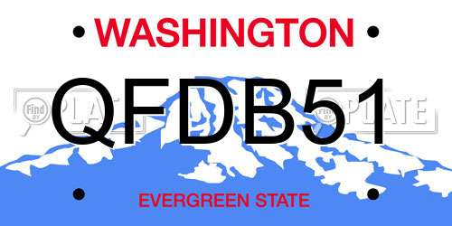QFDB51 Washington License Plate