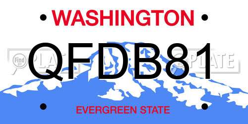 QFDB81 Washington License Plate
