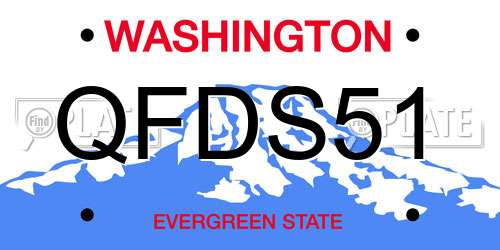 QFDS51 Washington License Plate