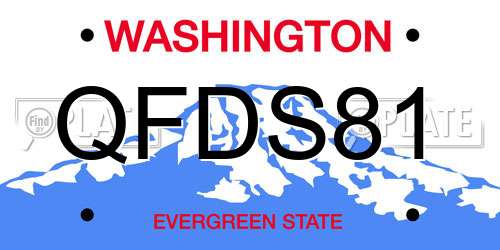 QFDS81 Washington License Plate