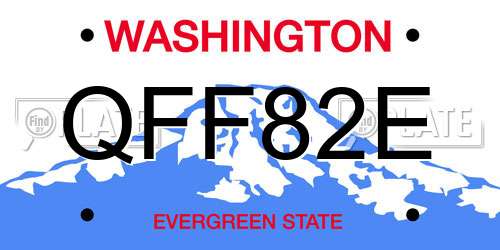QFF82E Washington License Plate