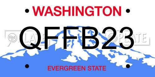QFFB23 Washington License Plate