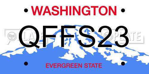 QFFS23 Washington License Plate