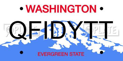 QFIDYTT Washington License Plate