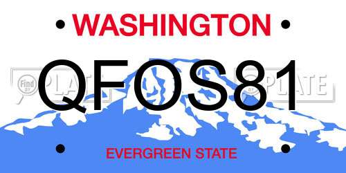 QFOS81 Washington License Plate