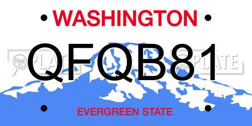 QFQB81 Washington License Plate