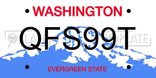 QFS99T Washington License Plate