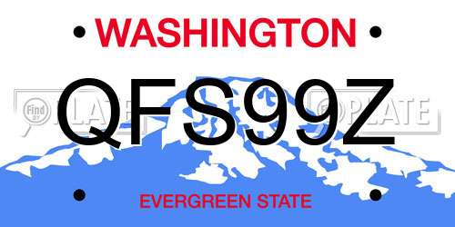 QFS99Z Washington License Plate
