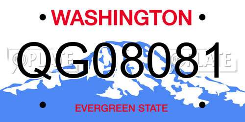 QG08081 Washington License Plate