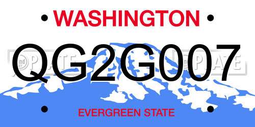 QG2G007 Washington License Plate