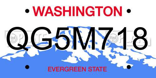 QG5M718 Washington License Plate