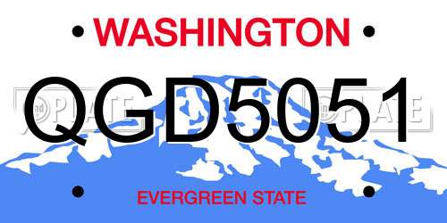 QGD5051 Washington License Plate