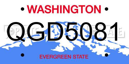 QGD5081 Washington License Plate