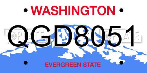 QGD8051 Washington License Plate