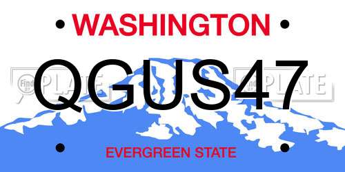 QGUS47 Washington License Plate