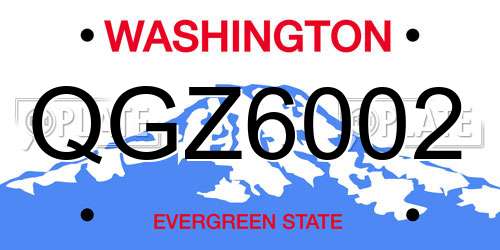 QGZ6002 Washington License Plate
