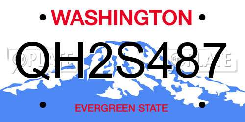 QH2S487 Washington License Plate