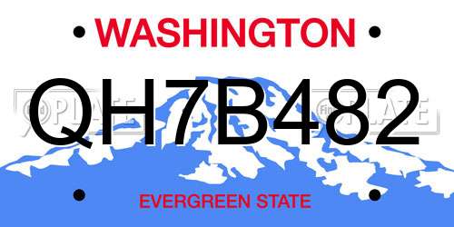 QH7B482 Washington License Plate