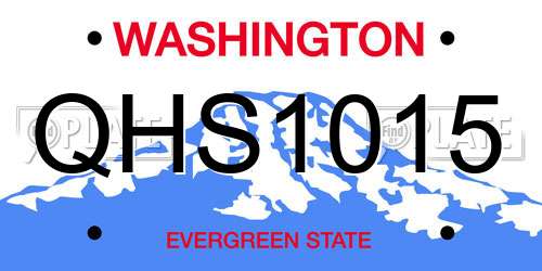 QHS1015 Washington License Plate