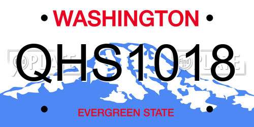QHS1018 Washington License Plate