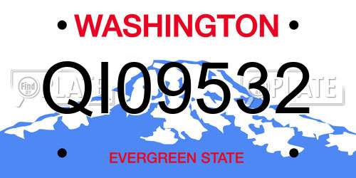 QI09532 Washington License Plate