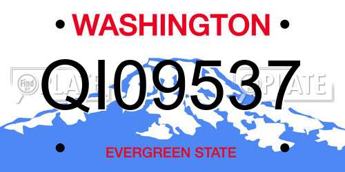 QI09537 Washington License Plate