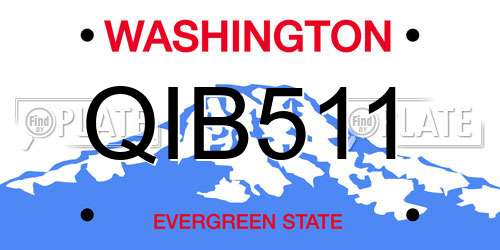 QIB511 Washington License Plate