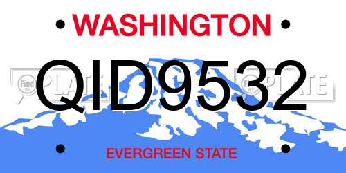 QID9532 Washington License Plate