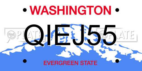 QIEJ55 Washington License Plate