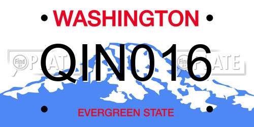 QIN016 Washington License Plate