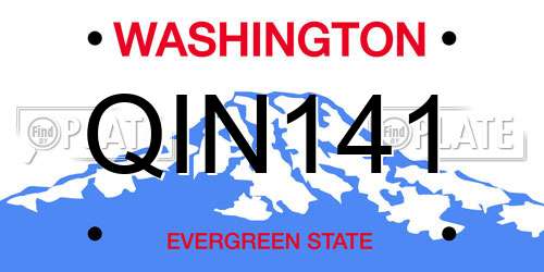 QIN141 Washington License Plate