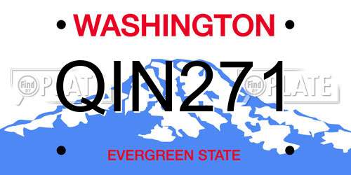 QIN271 Washington License Plate