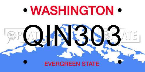 QIN303 Washington License Plate