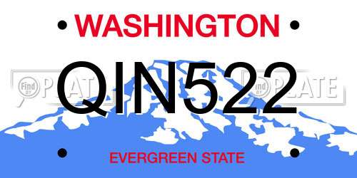 QIN522 Washington License Plate