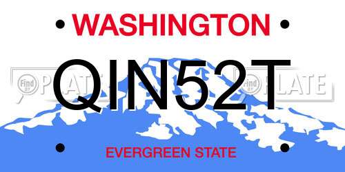 QIN52T Washington License Plate