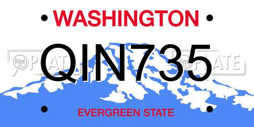 QIN735 Washington License Plate