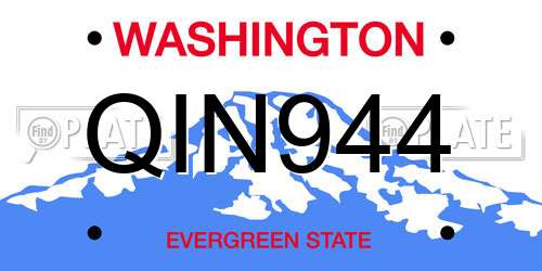 QIN944 Washington License Plate