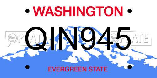 QIN945 Washington License Plate