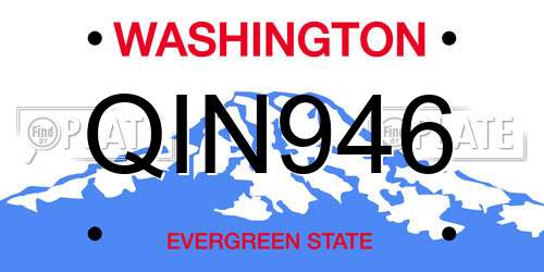 QIN946 Washington License Plate