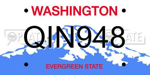 QIN948 Washington License Plate