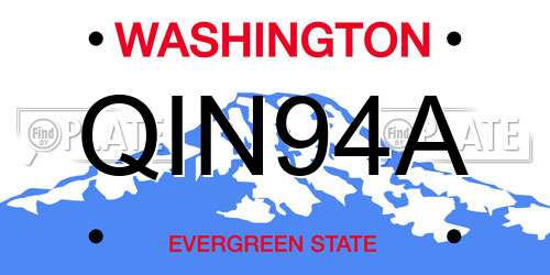 QIN94A Washington License Plate