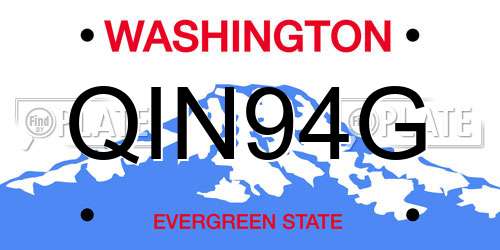 QIN94G Washington License Plate