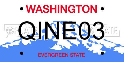 QINE03 Washington License Plate
