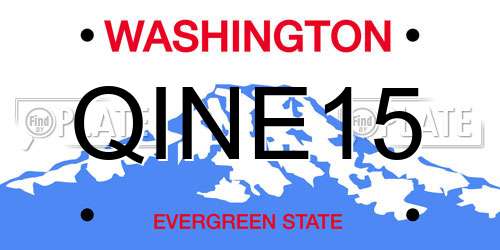QINE15 Washington License Plate