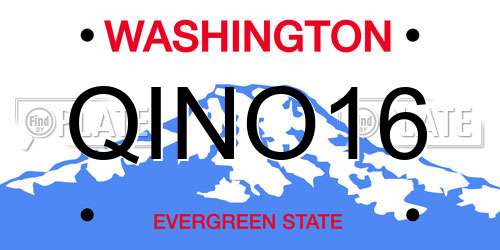 QINO16 Washington License Plate