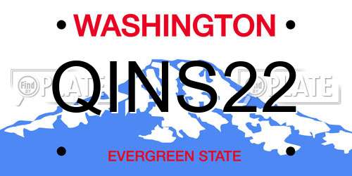 QINS22 Washington License Plate