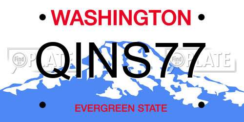 QINS77 Washington License Plate